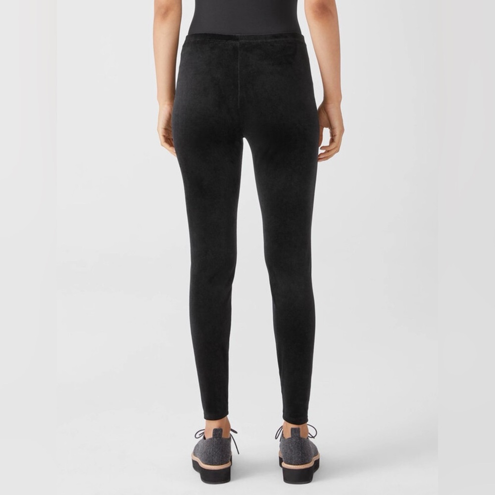 NWOT Eileen Fisher Velvet Black Leggings  Size XL - Picture 3 of 7